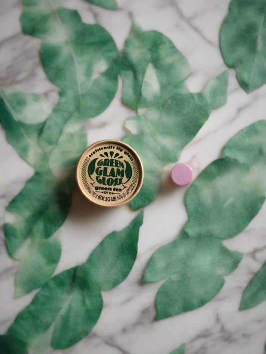 Green glam gloss lip gloss (green tea) *eco friendly